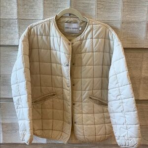 Rebecca Minkoff Beige Quilted Snap-Front Jacket